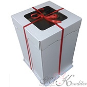 Коробка для торта с окном Гофрокартон, 30х30х45 см.