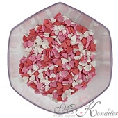 Сердечки Красно-бело-розовые мелкие, 100 гр.