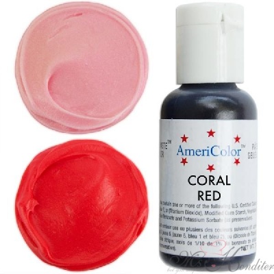 Краситель пищевой AmeriColor Coral Red (коралловый красный), 21 гр.