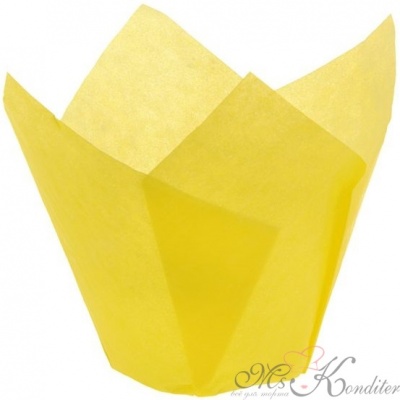 Форма бумажная "Тюльпан" 5 х 8 см, желтый, 1 шт