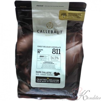 Бельгийский темный шоколад 54.5% Barry Callebaut 2.5 кг.