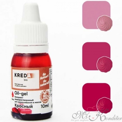 Краситель жирорастворимый Kreda Oil-gel 02 красный 10 мл