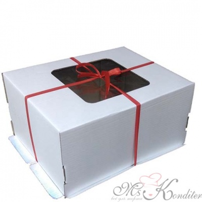 Коробка для торта с окном Гофрокартон, 30х40х20 см.