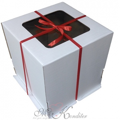 Коробка для торта с окном Гофрокартон, 30х30х30 см.