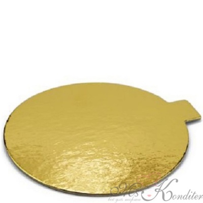 Подложка c держателем золото 0,8 мм, диаметр 8 см.