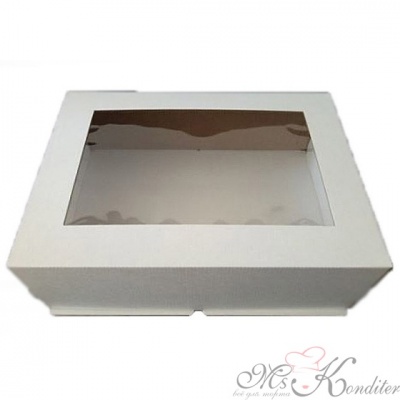 Коробка для торта с окном Цифра 30х40х12 см