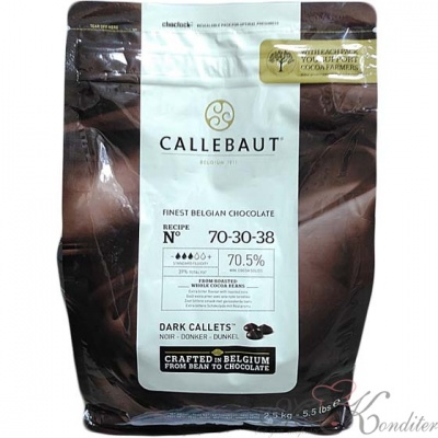 Горький бельгийский шоколад 70.5% Barry Callebaut 0.5 кг.