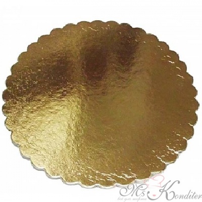 Подложка золото усиленная фигурная 3 мм, диаметр 30 см.